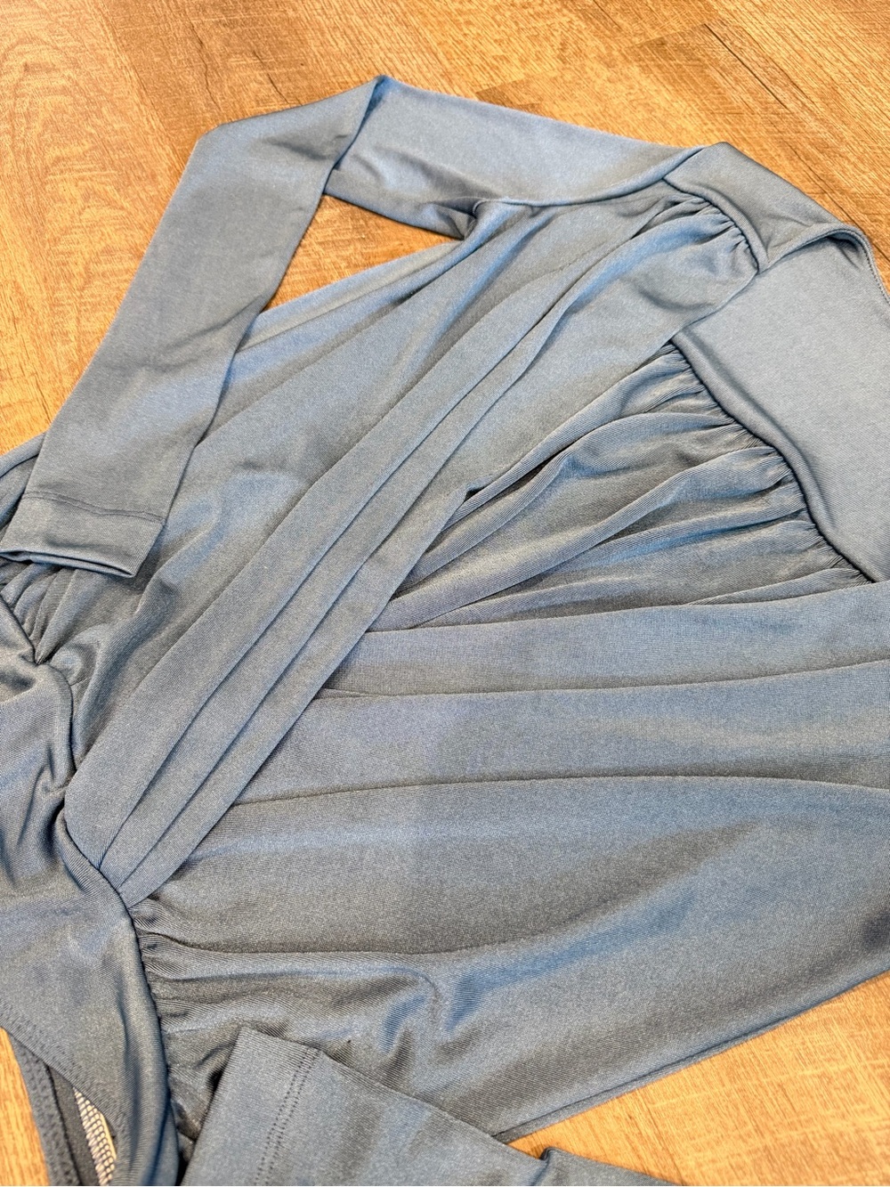 Free People Turnt Bodysuit Copenhagen Blue XS Wrap Long Sleeve Going Out NWOT - Picture 6 of 9